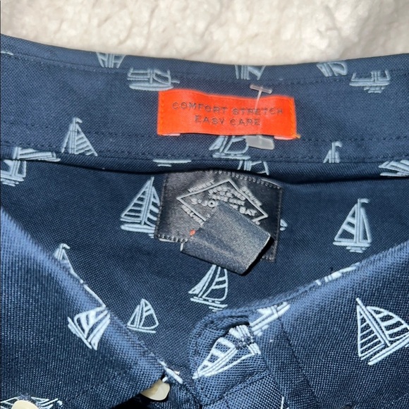 St. John's Bay Blue Casual Button Down Shirt Nautical Design - Picture 7 of 16